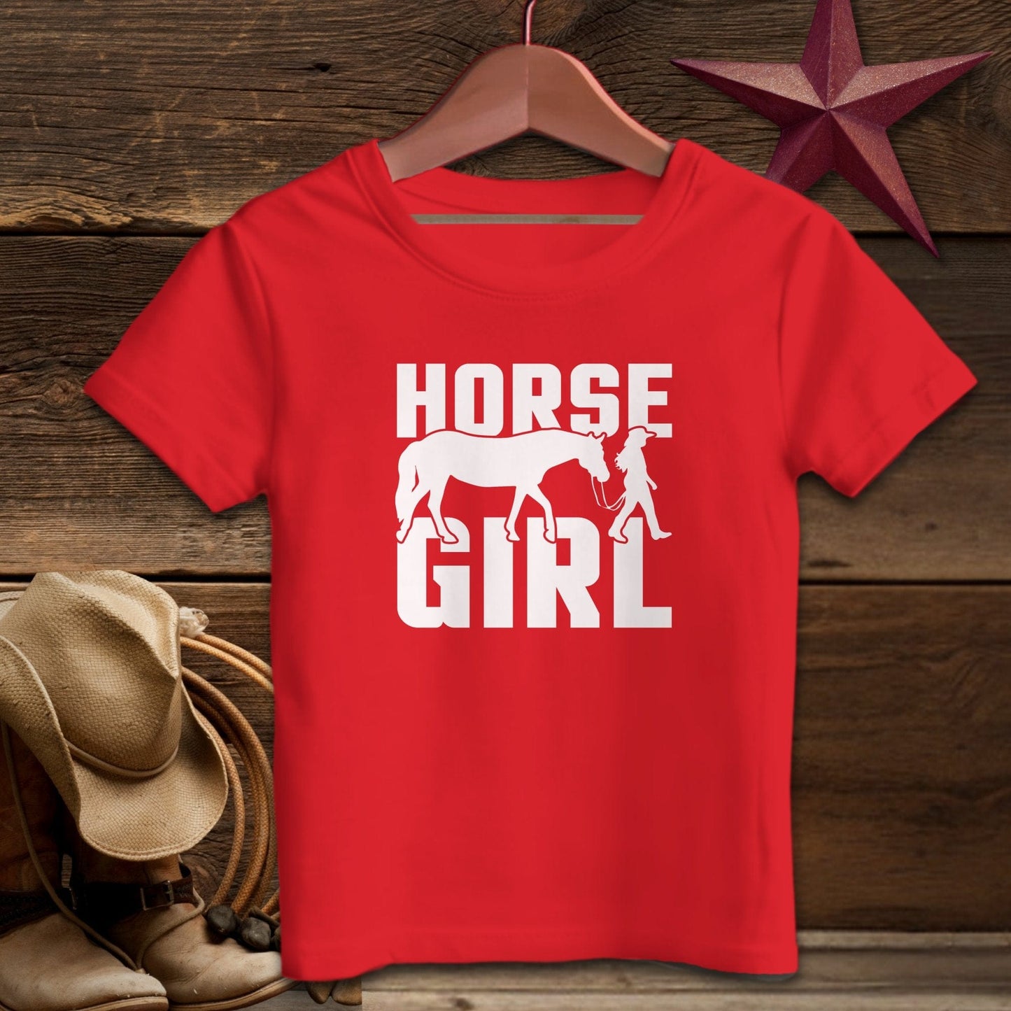 Baby Shirts T-Shirt Infant / Red / 12 Months Horse and Girl Shirt