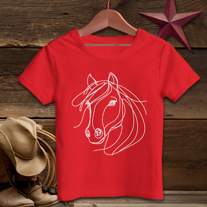 Baby Shirts T-Shirt Infant / Red / 6 Months Elegant Horse Line Art - Baby Shirt Shirt