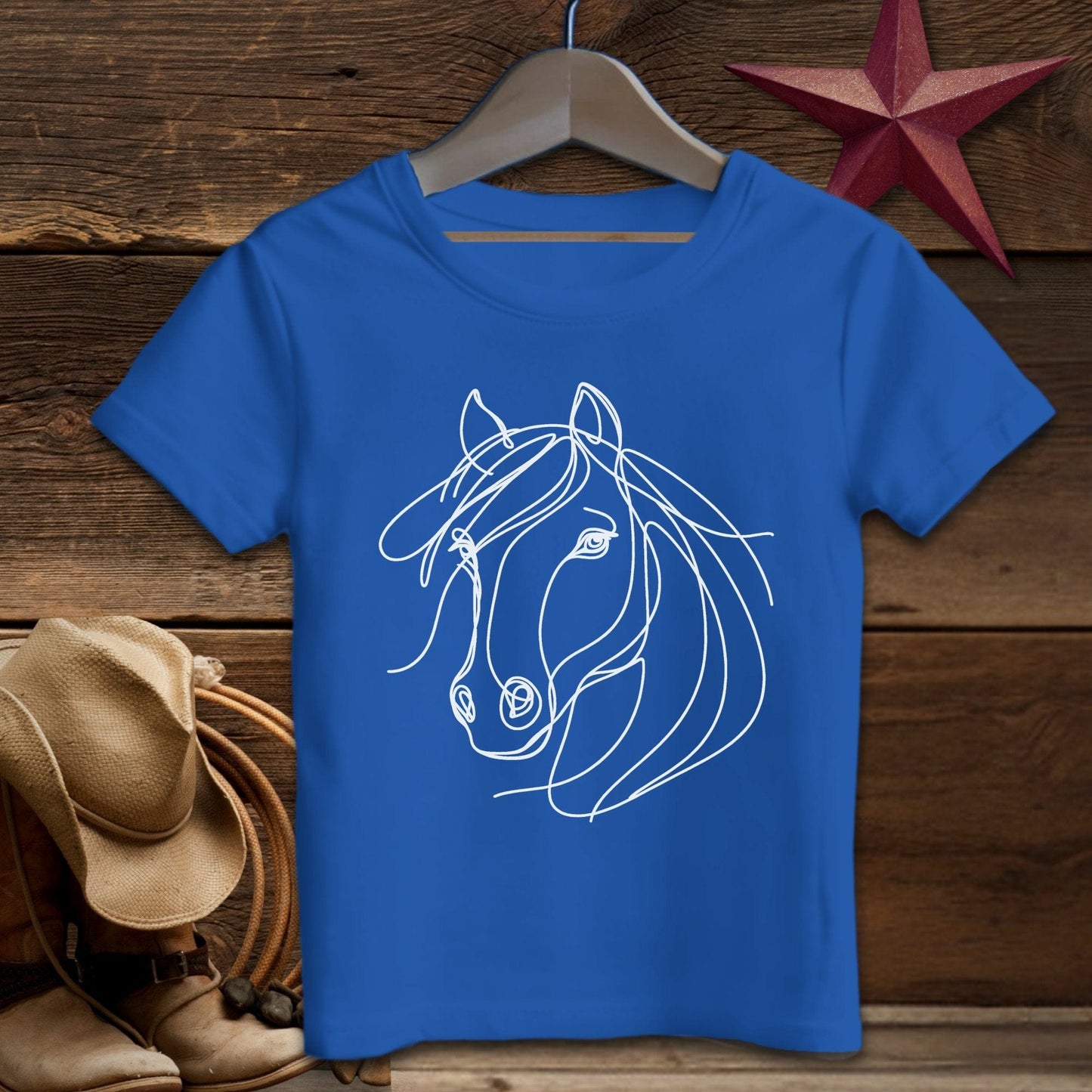 Baby Shirts T-Shirt Infant / Royal / 6 Months Elegant Horse Line Art - Baby Shirt Shirt