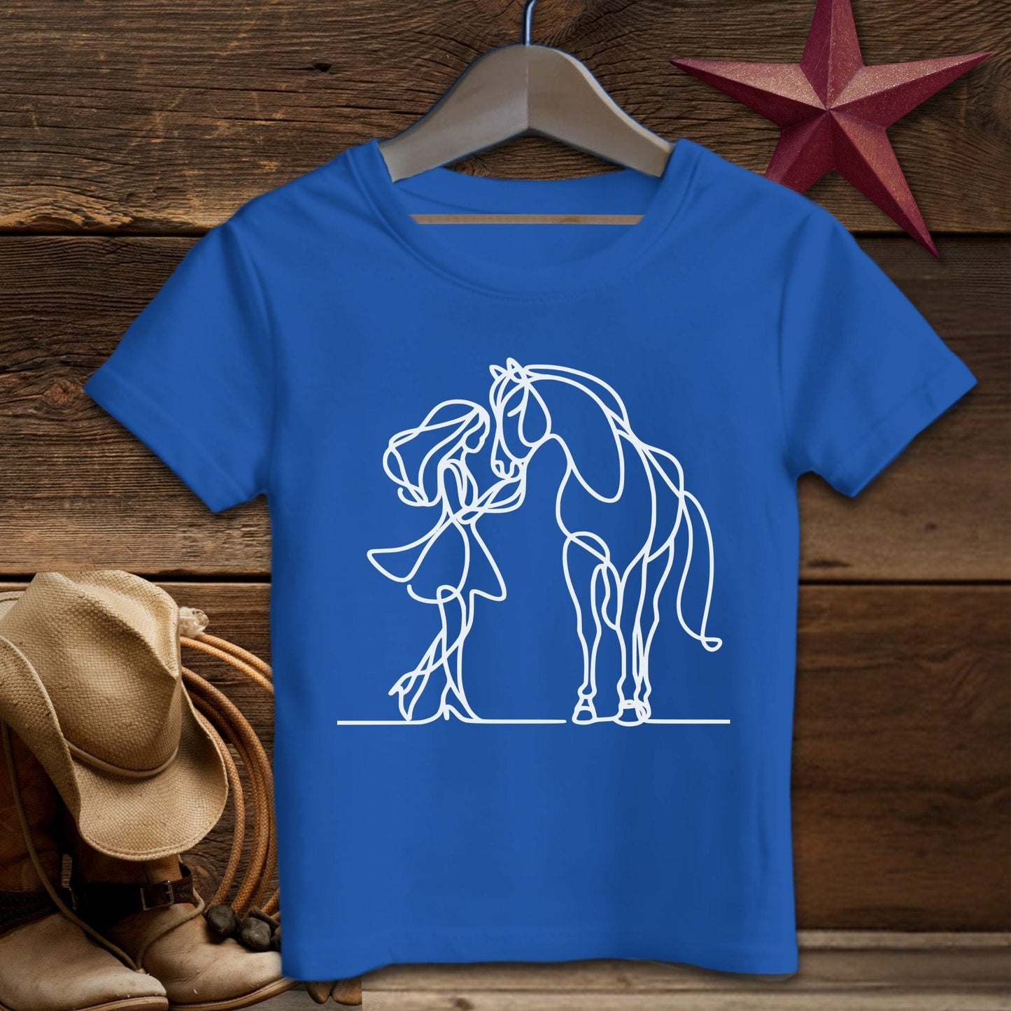 Baby Shirts T-Shirt Infant / Royal / 6 Months Lady and Horse Art - Baby Shirt