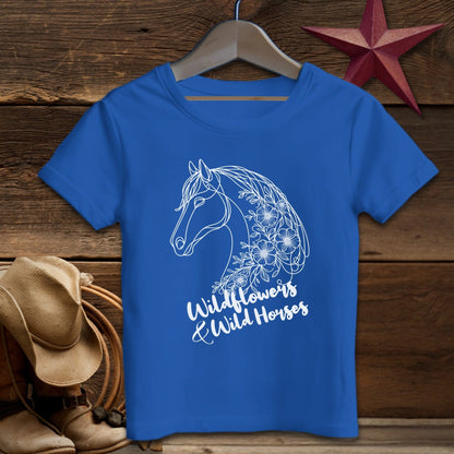 Baby Shirts T-Shirt Infant / Royal / 6 Months Wildflowers And Wild Horses - Baby Shirt