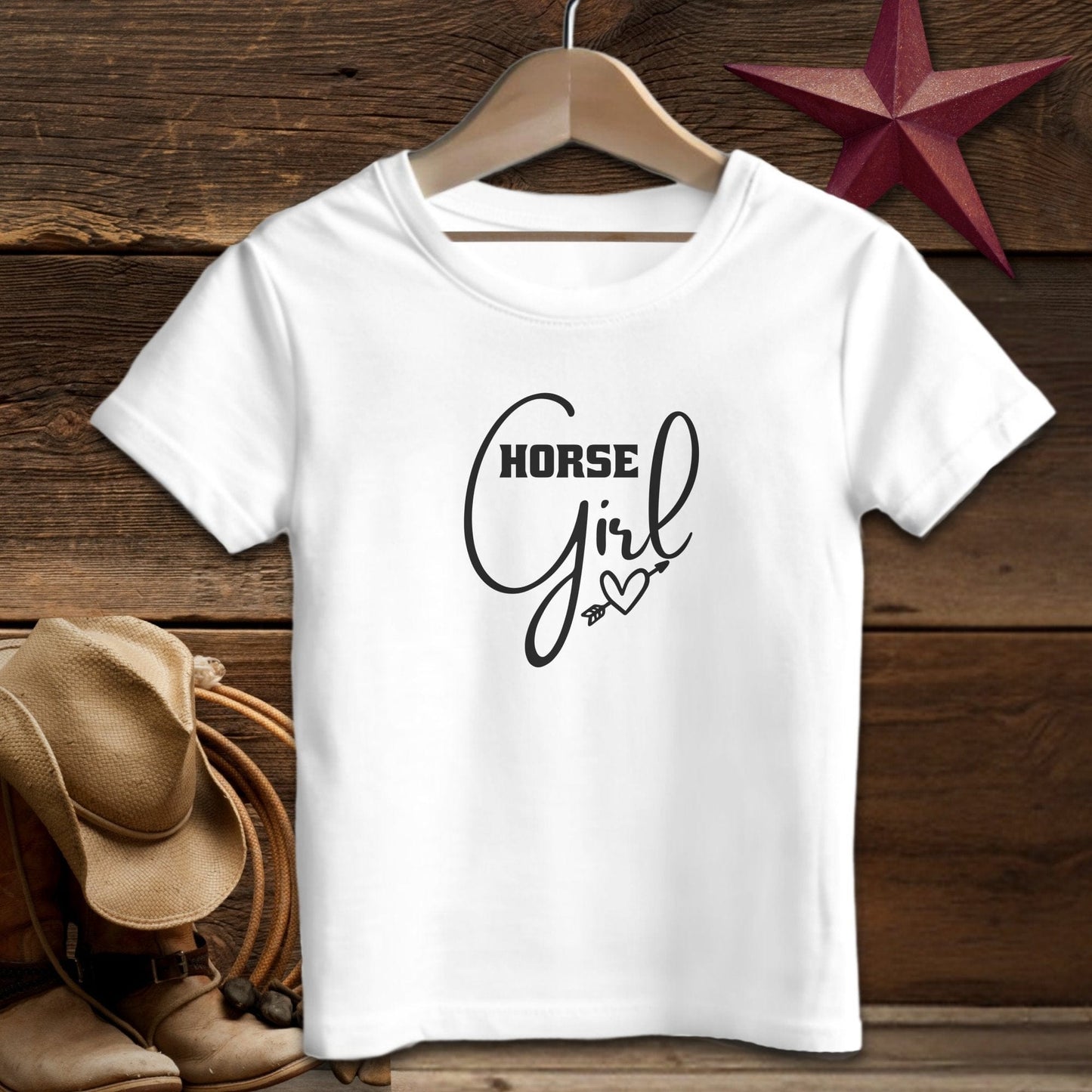 Baby Shirts T-Shirt Infant / White / 12 Months Horse Girl with Arrow Heart Shirt