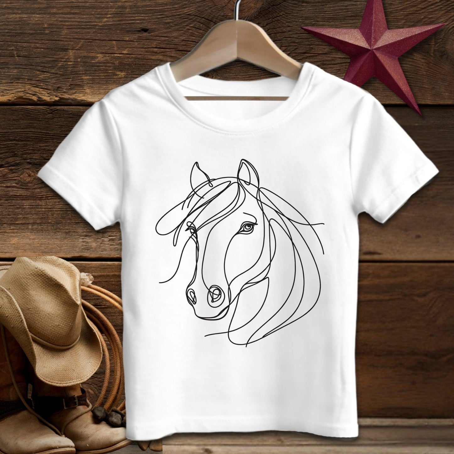 Baby Shirts T-Shirt Infant / White / 6 Months Elegant Horse Line Art - Baby Shirt Shirt