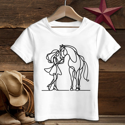 Baby Shirts T-Shirt Infant / White / 6 Months Lady and Horse Art - Baby Shirt