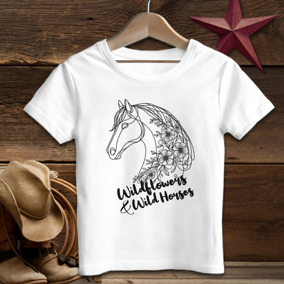 Baby Shirts T-Shirt Infant / White / 6 Months Wildflowers And Wild Horses - Baby Shirt