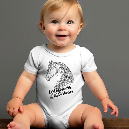 Baby Shirts Wildflowers And Wild Horses - Baby Shirt