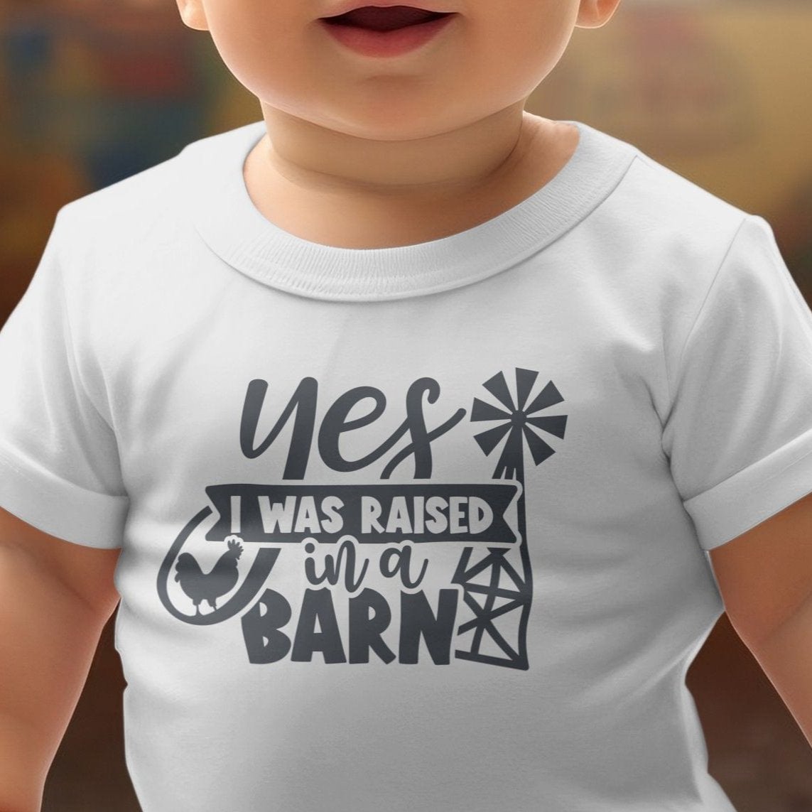 Baby Shirts Yes I Was Raised In A Barn - Baby Shirt