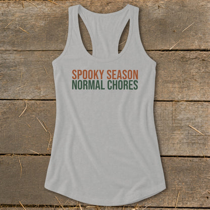 Spooky Season Normal Chores Racerback Tank