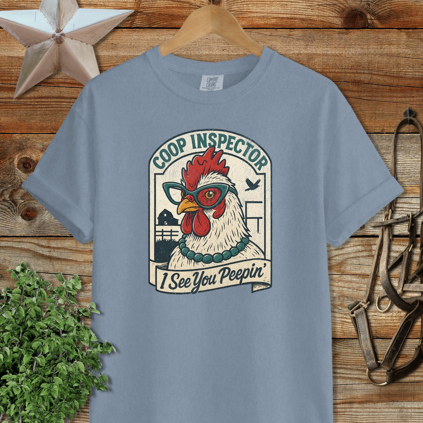 Coop Inspector I See You Peepin' Chicken T-Shirt