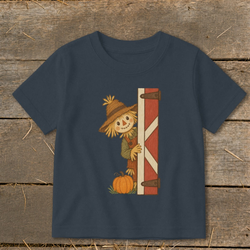 Peeking Scarecrow Toddler Tee