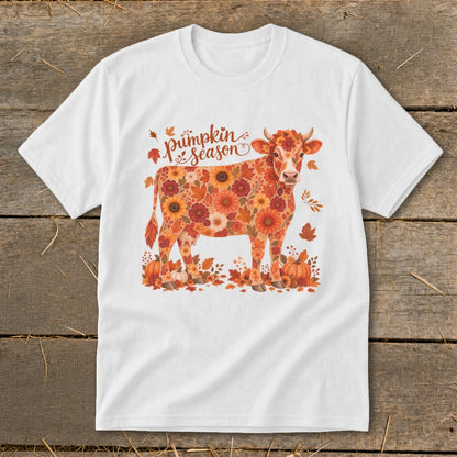 Fall Floral Cow Youth Tee