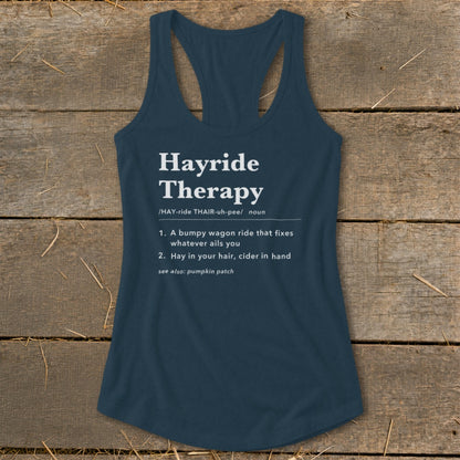 Hayride Therapy Definition Racerback Tank