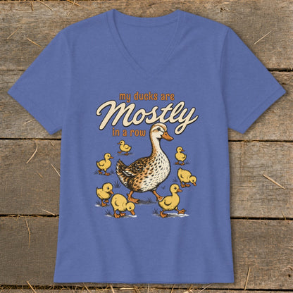 Mama duck and ducklings graphic with "my ducks are Mostly in a row" text.
