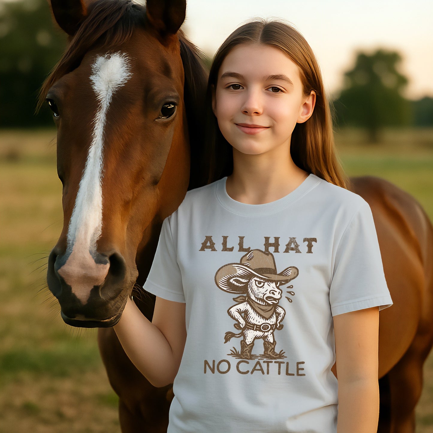 ALL HAT NO CATTLE Graphic T-Shirt for Casual Wear