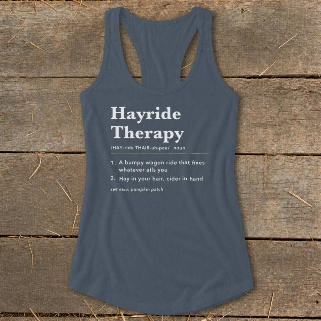 Hayride Therapy Definition Racerback Tank