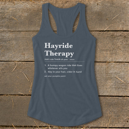 Hayride Therapy Definition Racerback Tank