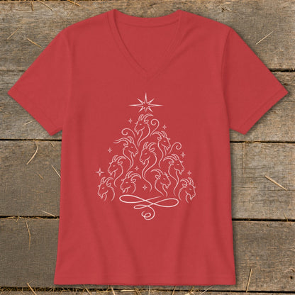 Elegant Goat Tree V-neck