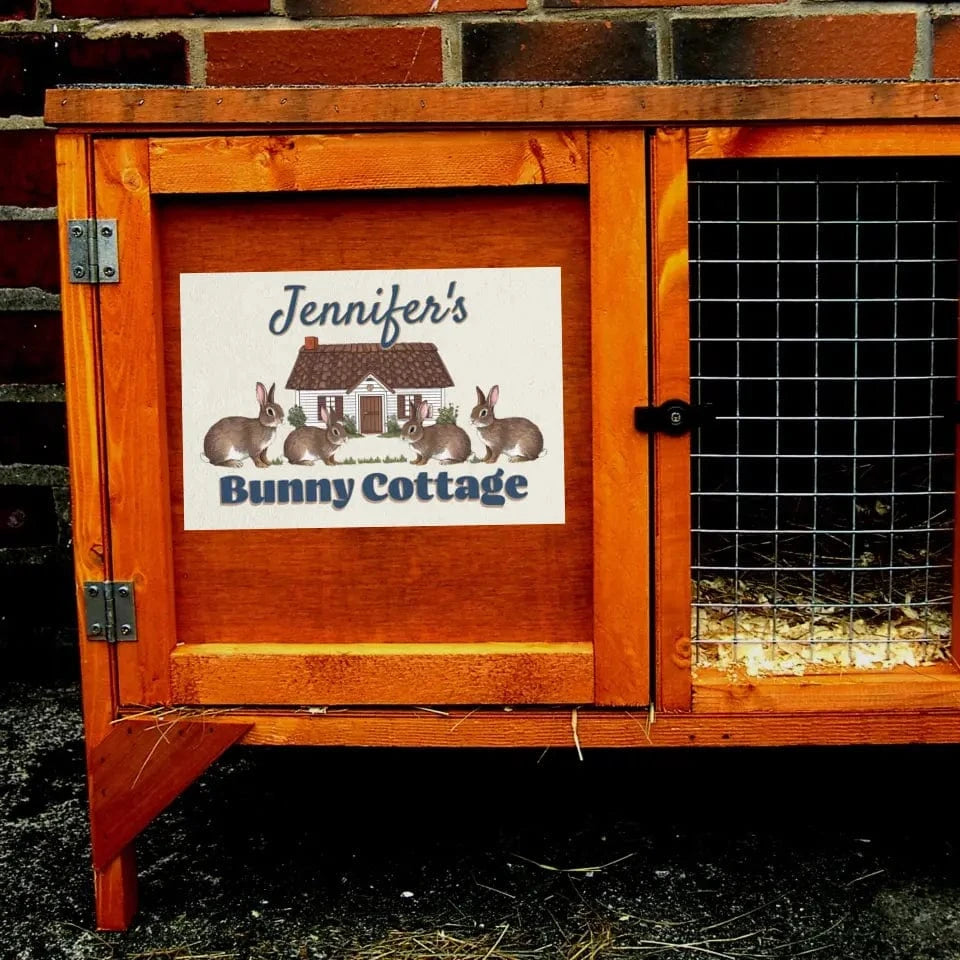 Custom Barn Sign Personalized Bunny Cottage - Rabbit Hutch Sign