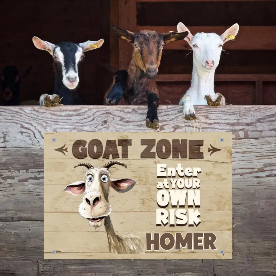 Custom Barn Sign Personalized Goat Zone Stall Sign