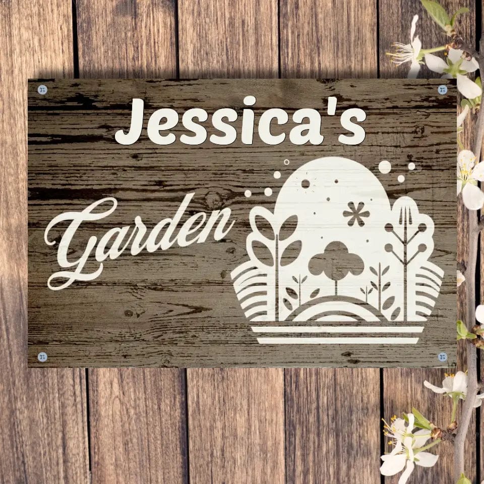 Custom Design 4 hole aluminum signage Horizontal / n/a / 8in x 12in Custom Garden Silhouette Sign