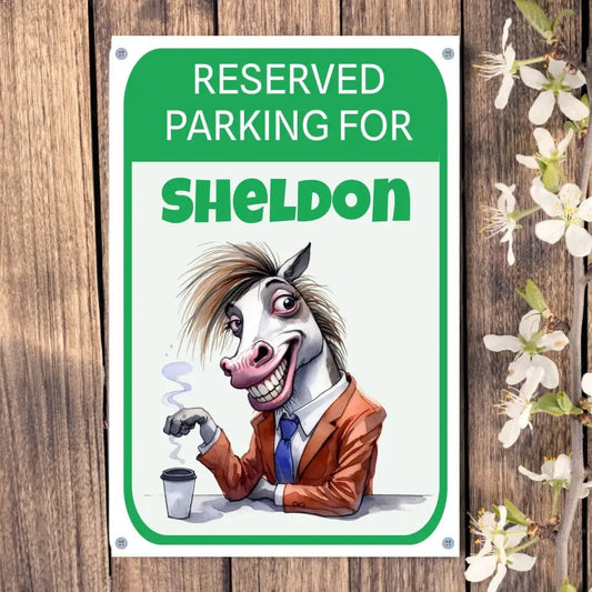 Custom Design 4 hole aluminum signage Vertical / n/a / 16in x 12in Personalized (horse, donkey, cow or pig) Parking - Stall Sign