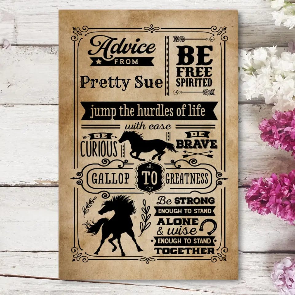 Custom Design Canvas Gallery Wraps / default / 12" x 18" Custom Advice from My Horse Canvas Wall Art