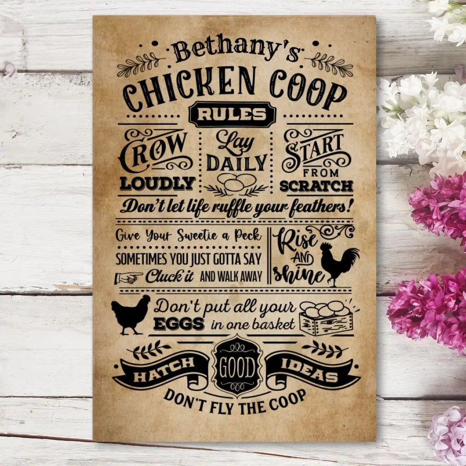 Custom Design Canvas Gallery Wraps / default / 12" x 18" Custom Chicken Coop Canvas Wall Art