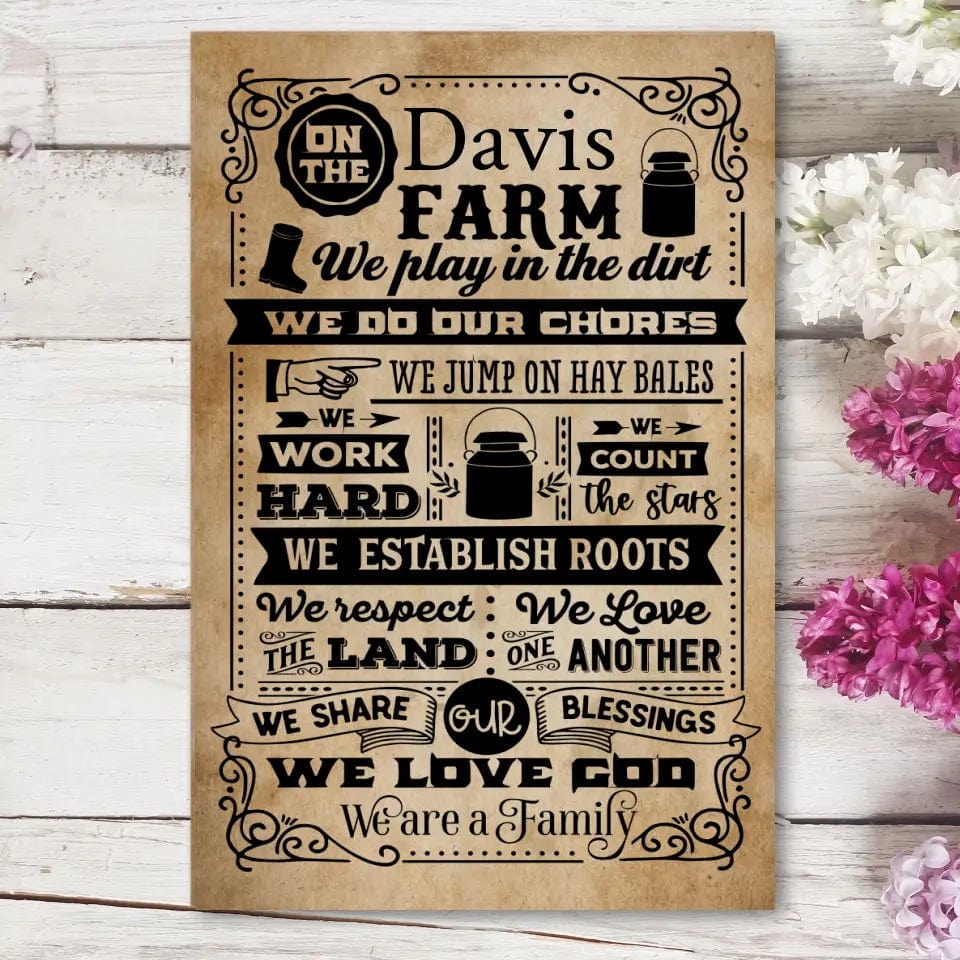 Custom Design Canvas Gallery Wraps / default / 12" x 18" Custom On The Farm Canvas Wall Art