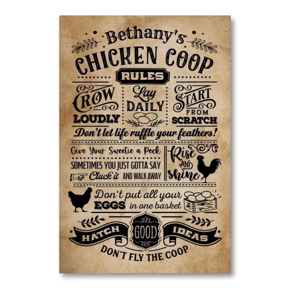 Custom Design Custom Chicken Coop Canvas Wall Art