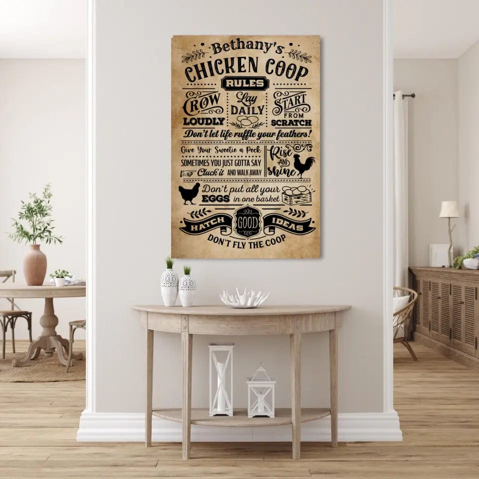 Custom Design Custom Chicken Coop Canvas Wall Art