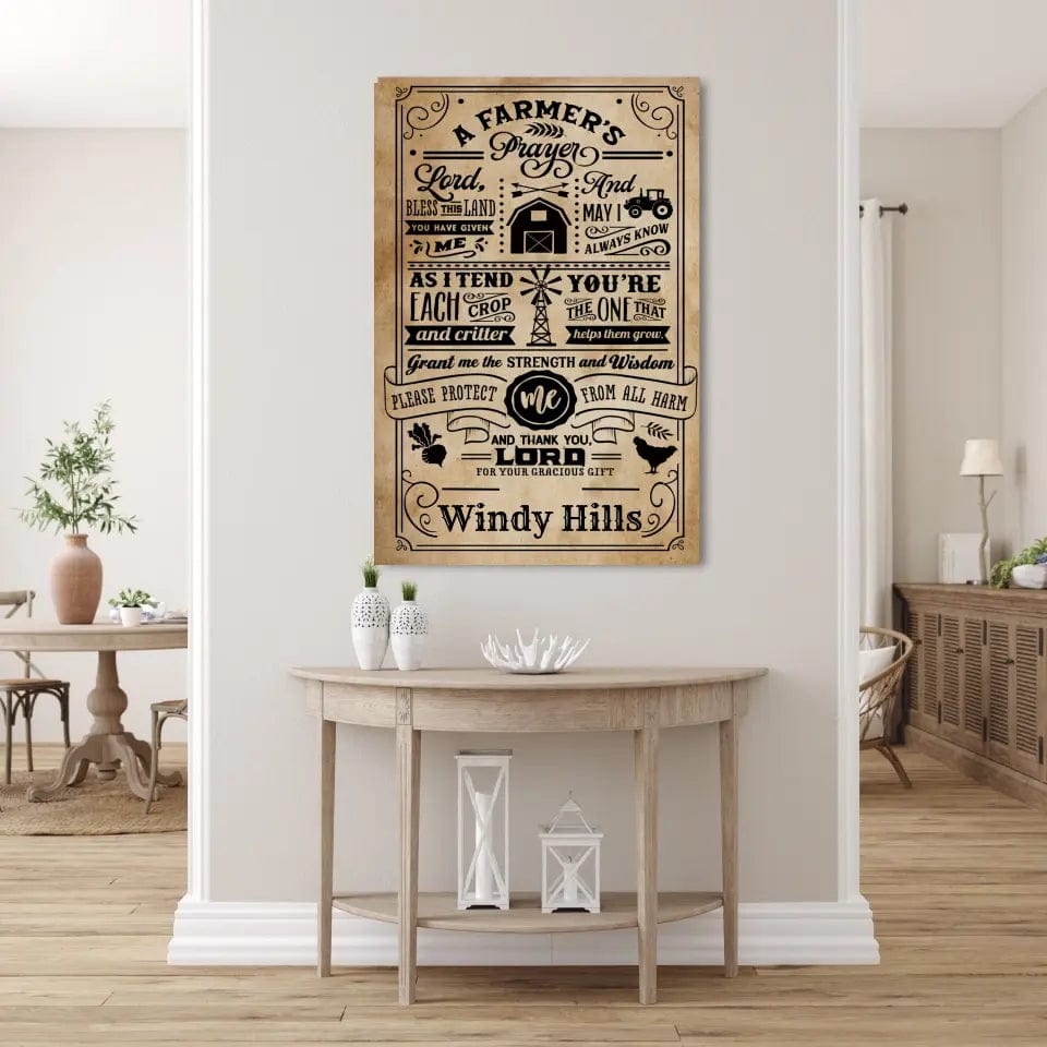 Custom Design Custom Farmer's Prayer Canvas Wall Art