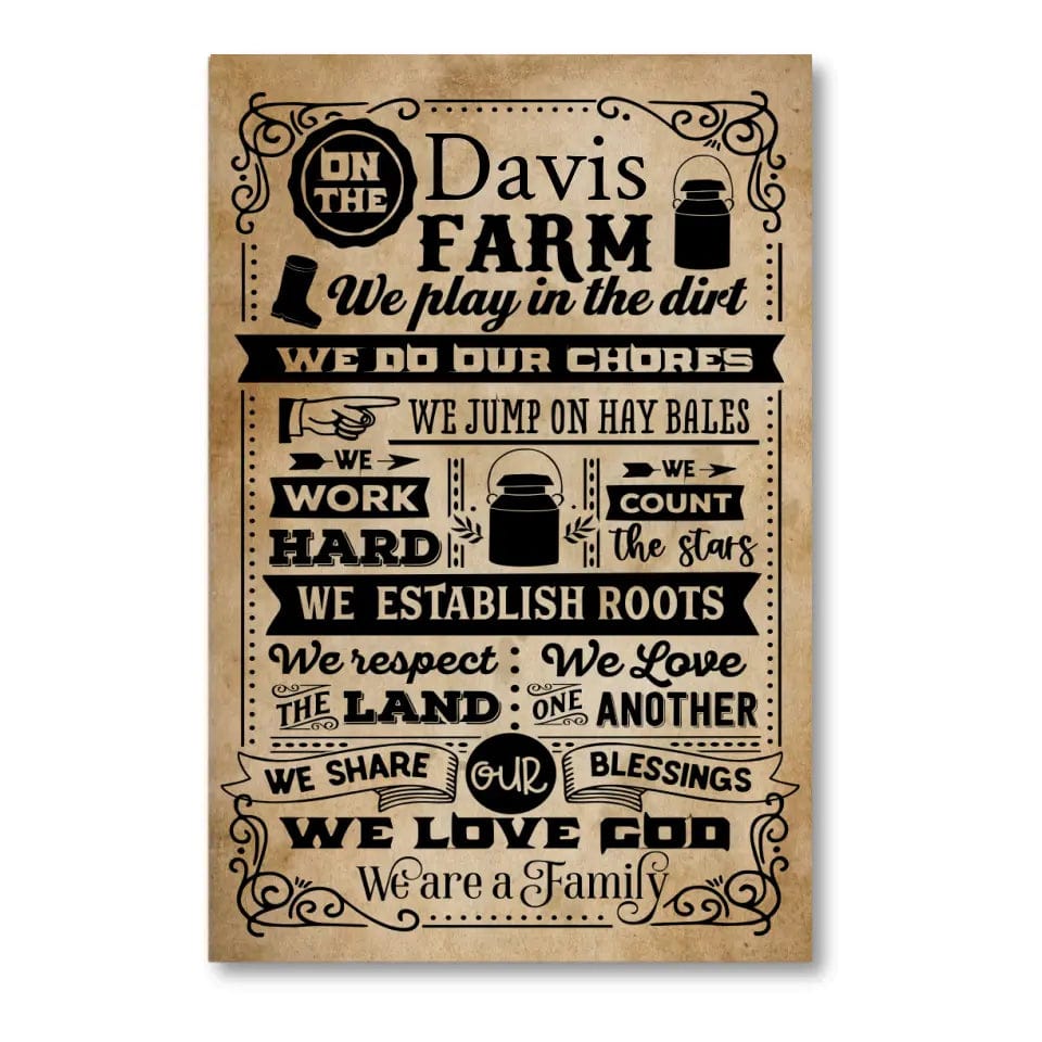 Custom Design Custom On The Farm Canvas Wall Art