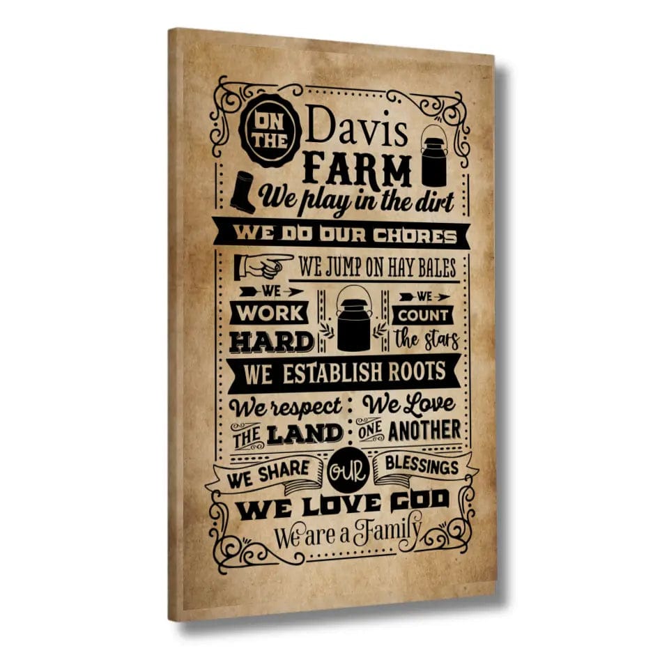 Custom Design Custom On The Farm Canvas Wall Art