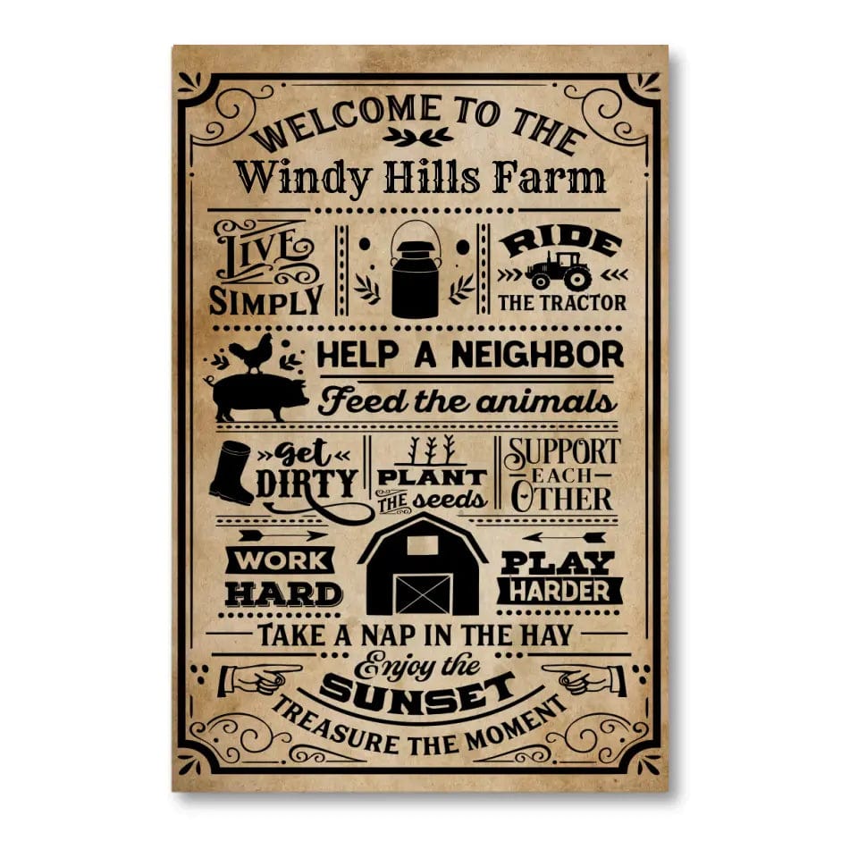 Custom Design Custom Welcome to the Farm Canvas Wall Art