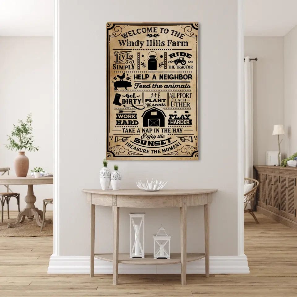 Custom Design Custom Welcome to the Farm Canvas Wall Art