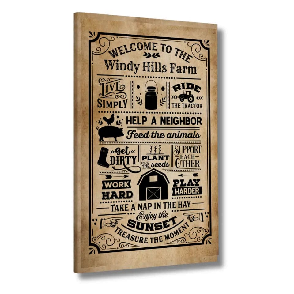 Custom Design Custom Welcome to the Farm Canvas Wall Art