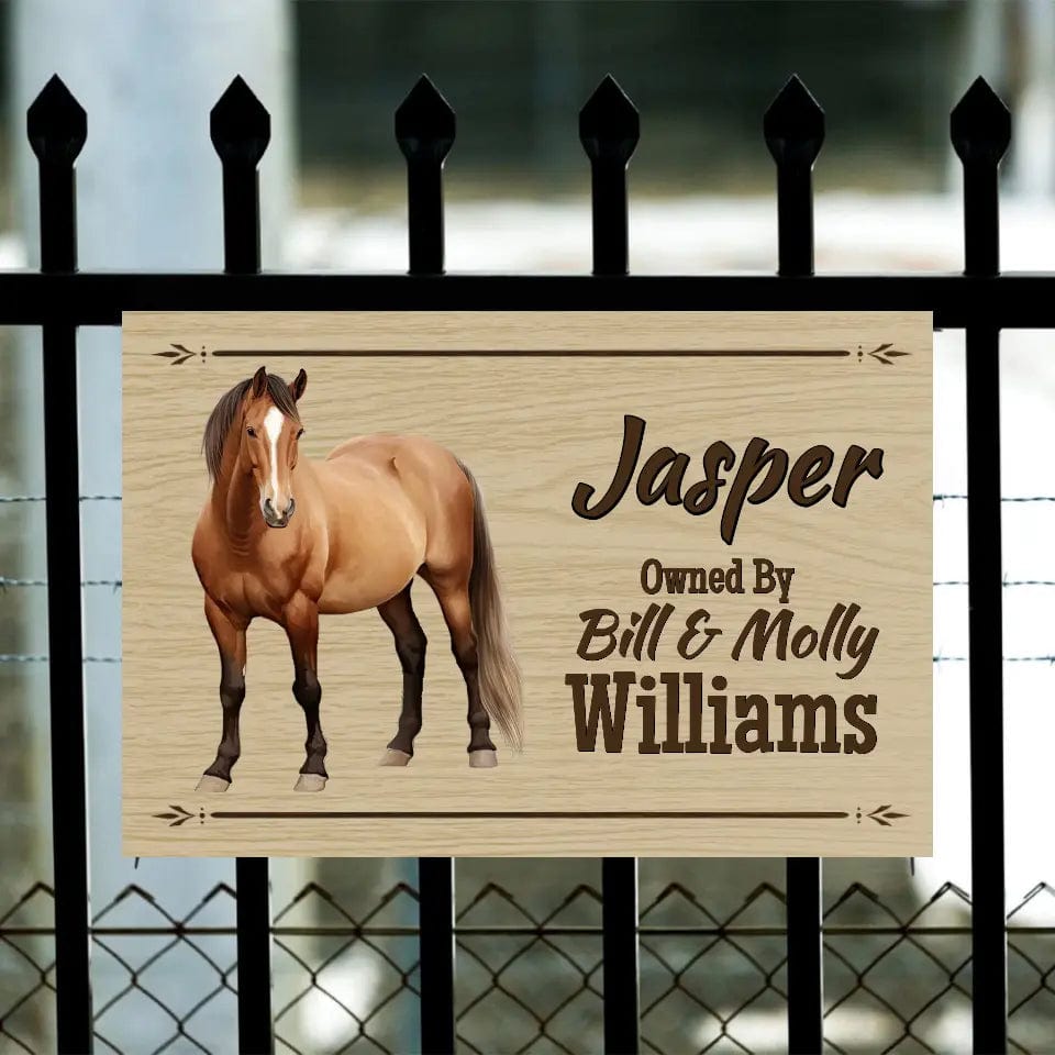 Custom Design Personalized Horse with Owner - Stall Sign