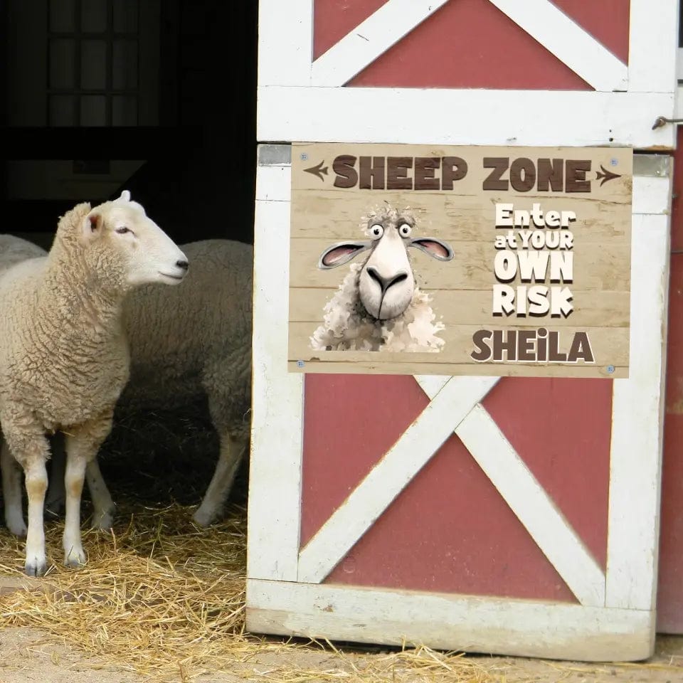 Custom Design Personalized Sheep Zone Stall Sign copy