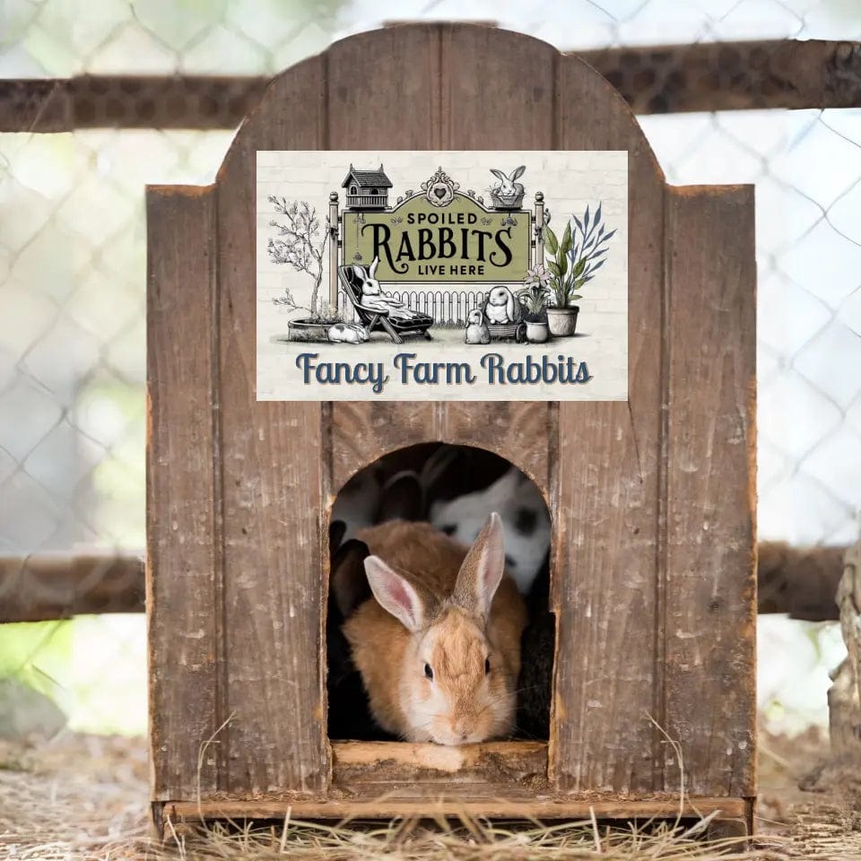 Custom Design Personalized Spoiled Rabbits - Rabbit Hutch Sign