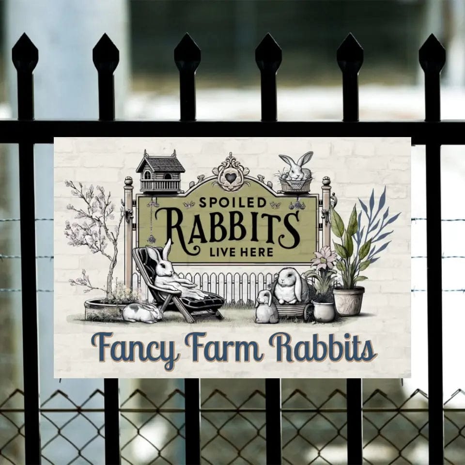 Custom Design Personalized Spoiled Rabbits - Rabbit Hutch Sign