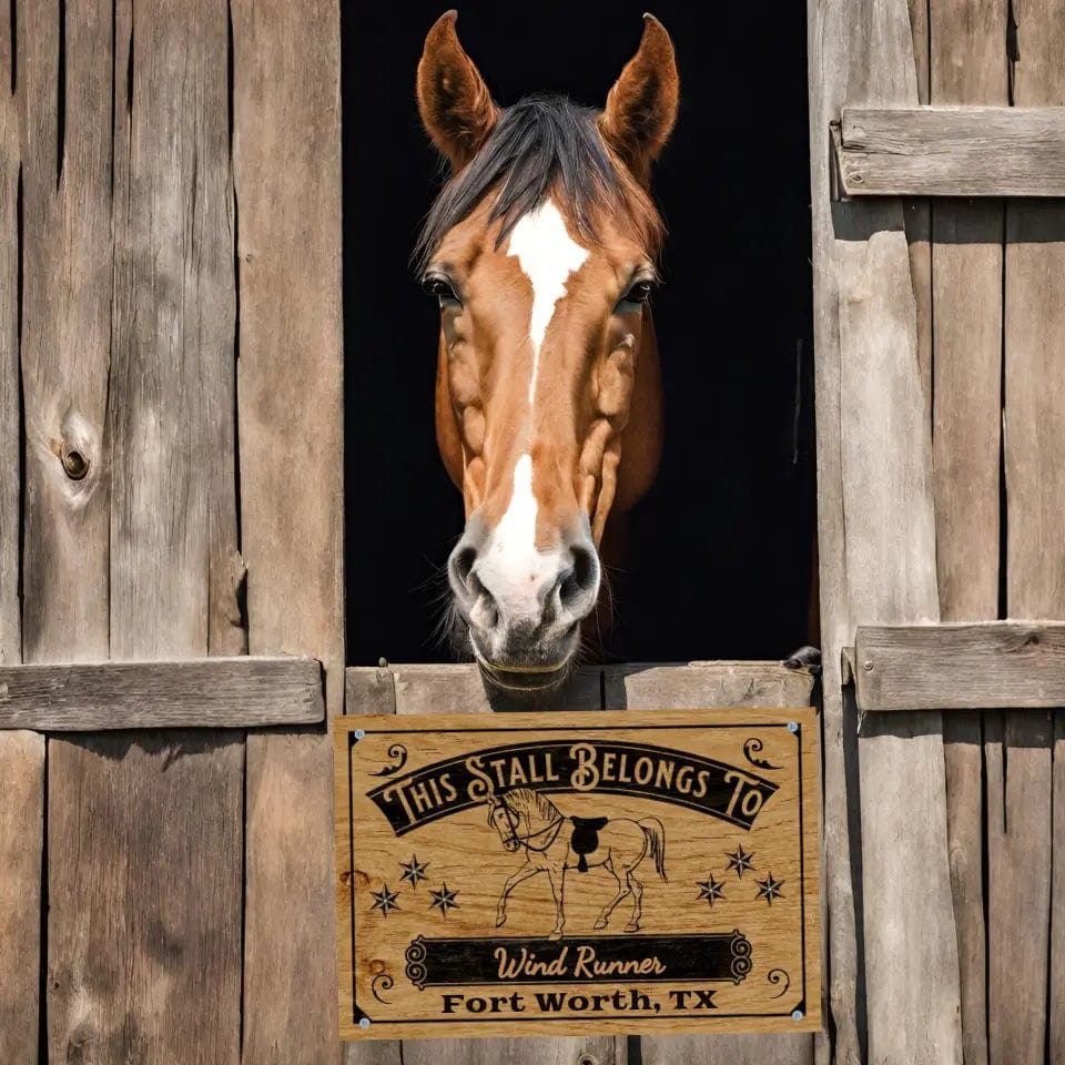 Custom Design Personalized Stall Belongs To - Stall Sign