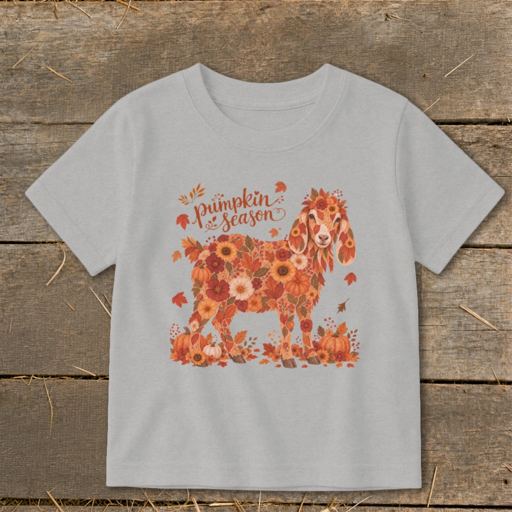 Fall Floral Nubian Goat Toddler Tee