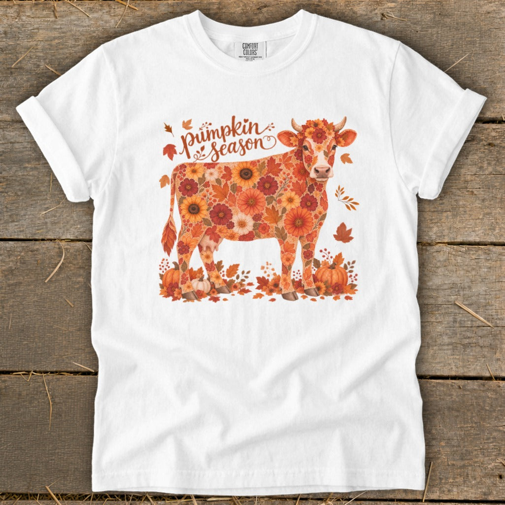 Fall Floral Cow Signature Tee