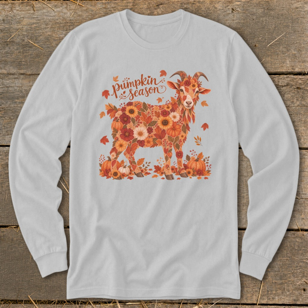 Fall Floral Goat Long Sleeve Tee