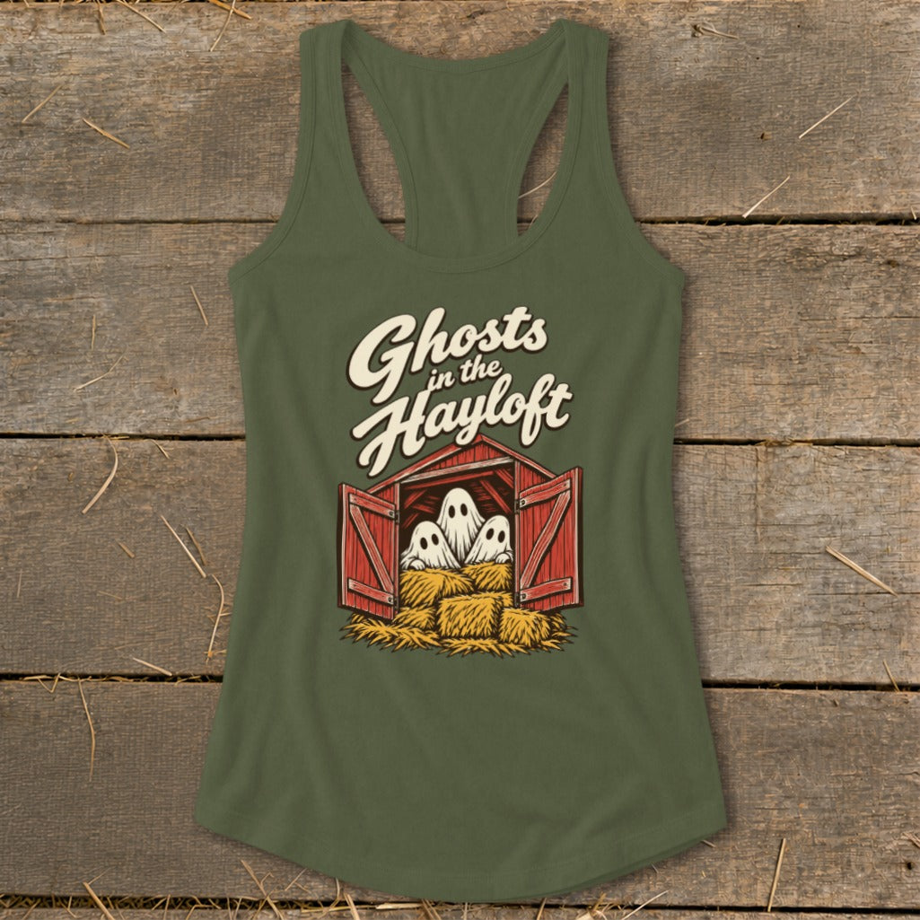 Ghosts in the Hayloft Racerback Tank