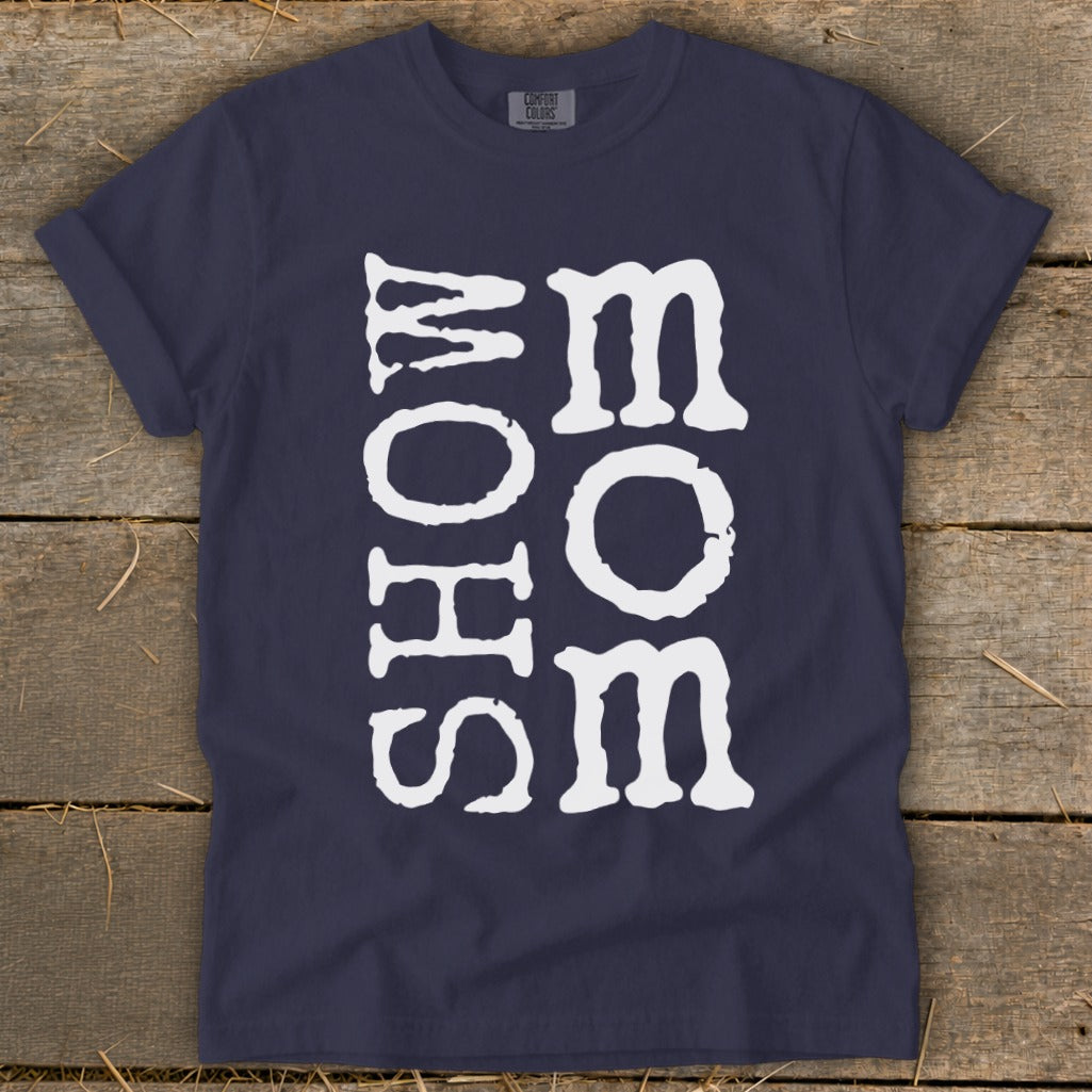 Navy t-shirt with white text "SHOW MOM SOME LOVE".