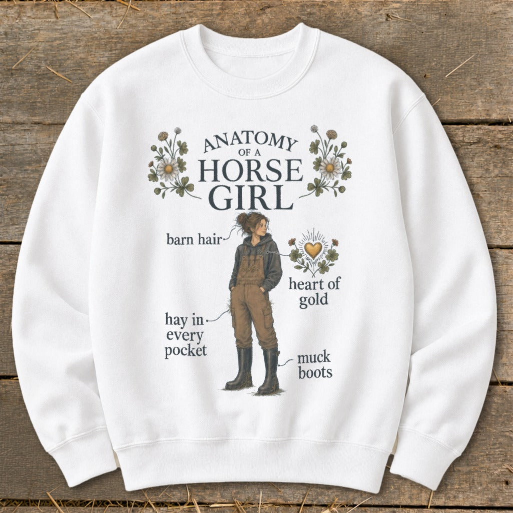 Anatomy of a Horse Girl graphic with text labels and illustrations.