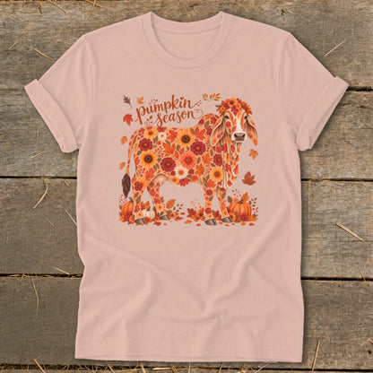 Fall Floral Brahman Cow Softstyle Tee