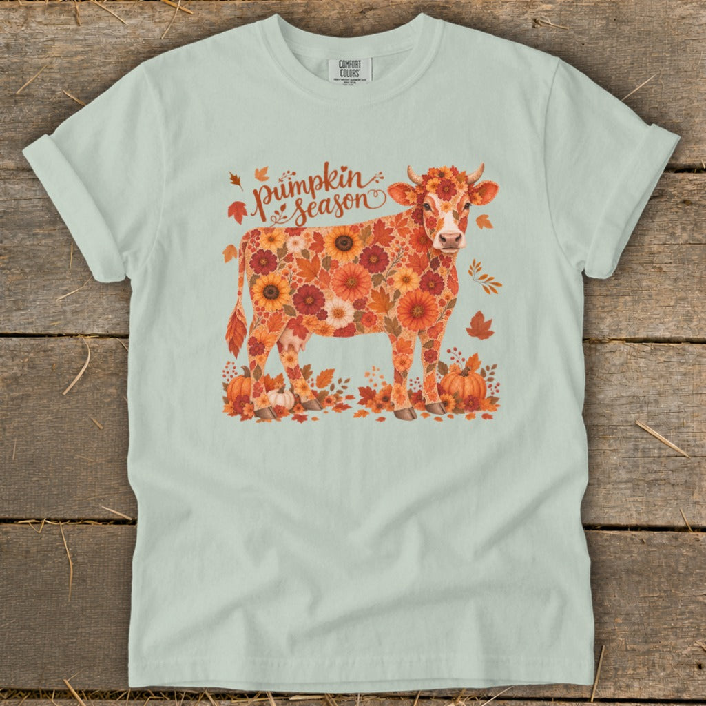 Fall Floral Cow Signature Tee