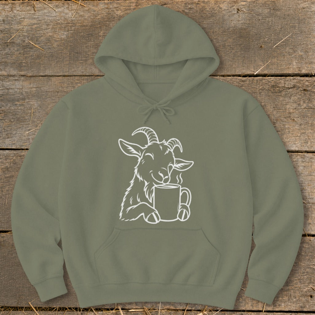 Morning Coffee Goat Hoodie